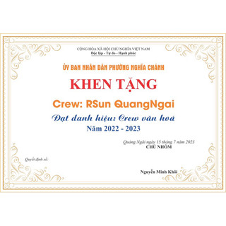 Giấy khen TH-THCS-THPT thiết kế riêng