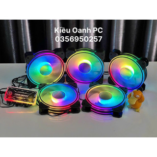 Quạt tản nhiệt Fan Led Coolmoon M1 - Led RGB Dual Ring (Led tâm + Led viền) - Đồng Bộ Hub Coolmoon