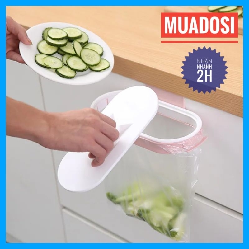 Giá Treo Túi Đựng Rác Gắn Tủ Bếp Kèm Nắp Đậy Gọn Gàng Sạch Sẽ