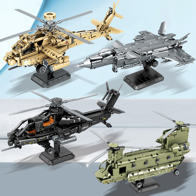 Đồ chơi lắp ráp máy bay trực thăng chiến đấu cỡ lớn 50cm giá rẻ, đồ chơi lắp ghép mô hình thông minh cho bé BOBIKID LG18