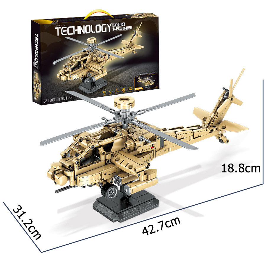 Đồ chơi lắp ráp máy bay trực thăng chiến đấu cỡ lớn 50cm giá rẻ, đồ chơi lắp ghép mô hình thông minh cho bé BOBIKID LG18