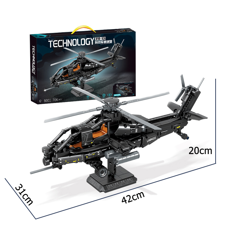 Đồ chơi lắp ráp máy bay trực thăng chiến đấu cỡ lớn 50cm giá rẻ, đồ chơi lắp ghép mô hình thông minh cho bé BOBIKID LG18