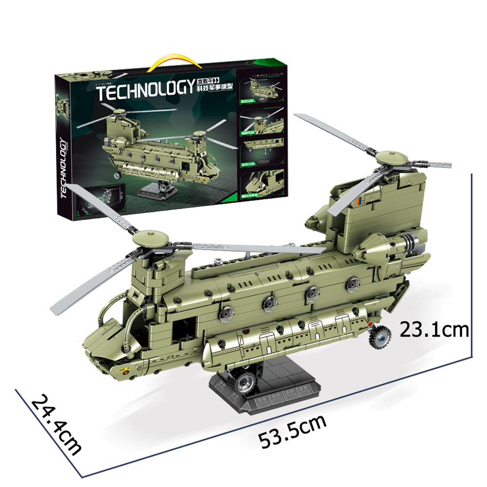 Đồ chơi lắp ráp máy bay trực thăng chiến đấu cỡ lớn 50cm giá rẻ, đồ chơi lắp ghép mô hình thông minh cho bé BOBIKID LG18