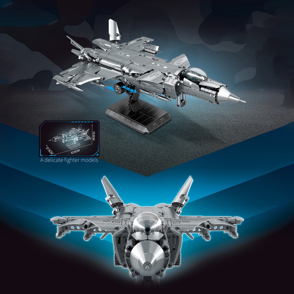 Đồ chơi lắp ráp máy bay trực thăng chiến đấu cỡ lớn 50cm giá rẻ, đồ chơi lắp ghép mô hình thông minh cho bé BOBIKID LG18