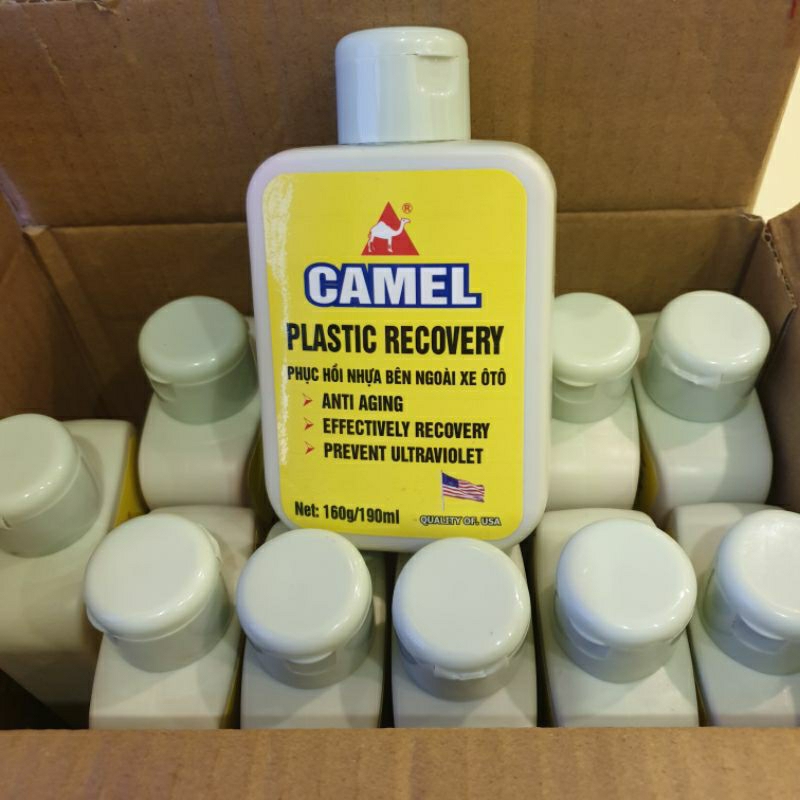 Chai phục hồi nhựa nhám xe máy, ô tô Camel giúp đen bóng nhựa xe