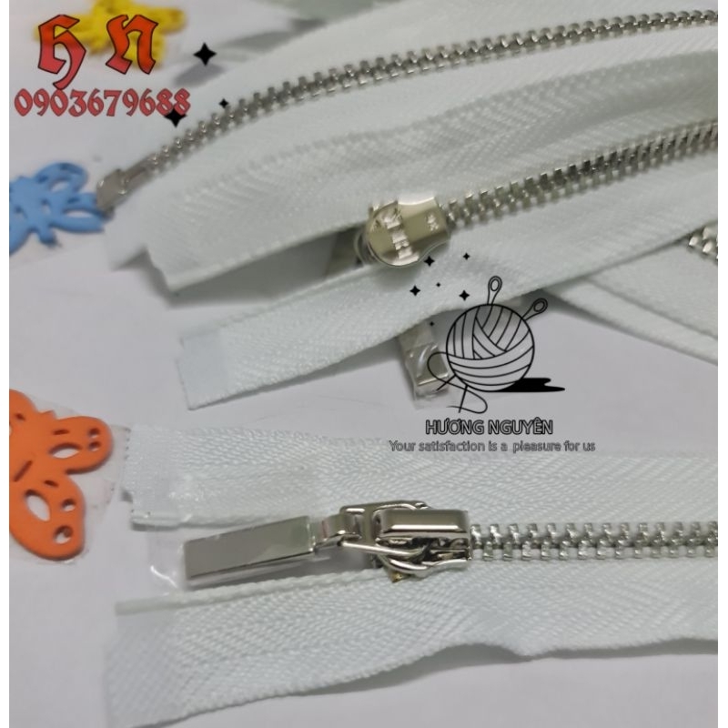 12 Dây kéo hkk BÓNG SÁNG răng 3 10cm 12cm 15cm 20cm may quần áo