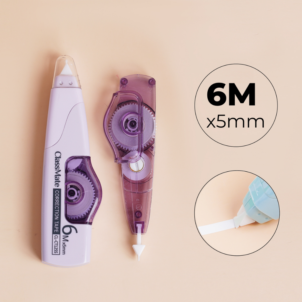 Băng xoá giấy CLASSMATE nhiều màu, bút xoá kéo cao cấp che phủ tốt có kèm lõi thay thế CT125S