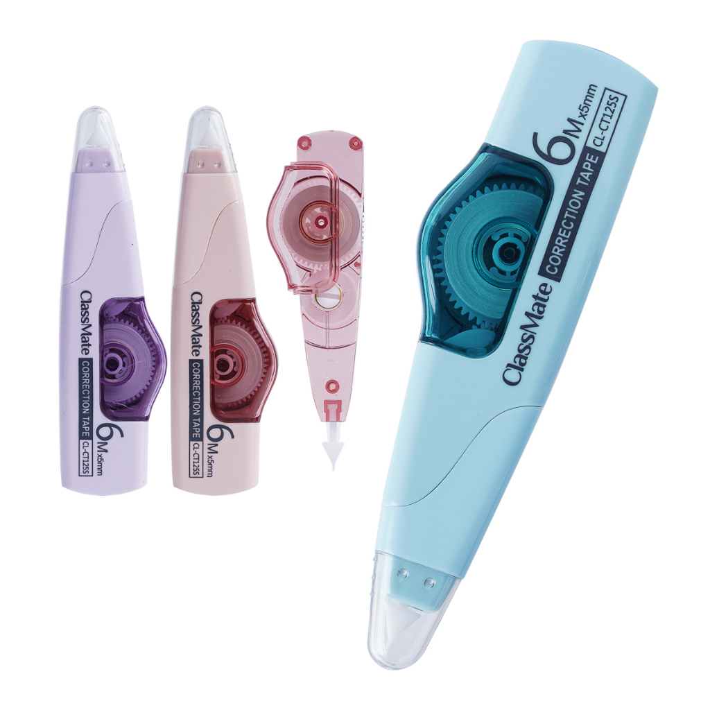 Băng xoá giấy CLASSMATE nhiều màu, bút xoá kéo cao cấp che phủ tốt có kèm lõi thay thế CT125S