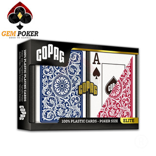 BÀI POKER COPAG 1546 ELITE XANH-ĐỎ 100% NHỰA  CAO CẤP