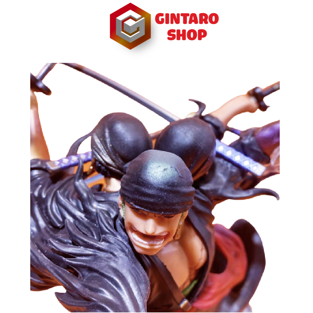 Mô hình One Piece Zoro 3 đầu 6 tay tư thế chiến đấu cực sắc nét và ngầu, Mô hình nhân vật Zoro 3 đầu 6 tay FullBox
