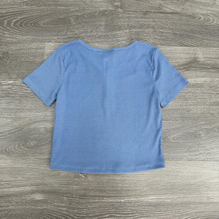 Áo thun gân croptop phối nút Spao COBÉ