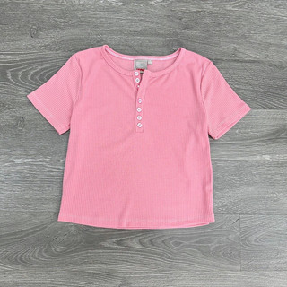 Áo thun gân croptop phối nút Spao COBÉ