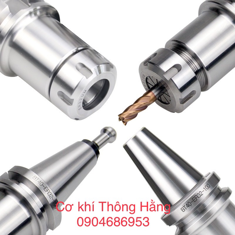 BT40- Lắp collet ER32 độ chính xác cao 0.005. BT40-ER16, BT40-ER20, BT40-ER25, BT40-ER32, BT40-ER40