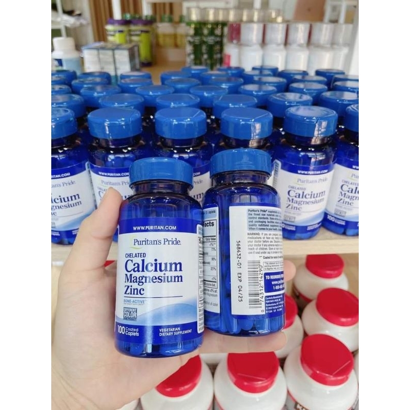 Viên uống Puritan's Pride Chelated Calcium Magnesium Zinc 100 viên