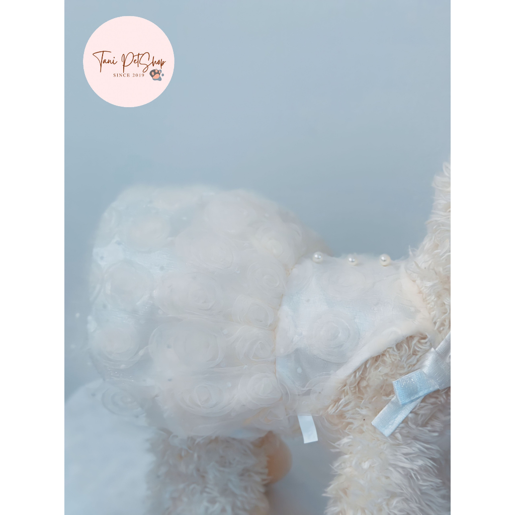 Váy Đầm Lưới Nổi Hoa Cho Thú Cưng - Váy Đầm Mặc Đám Cưới - Áo Cho Chó Mèo Cao Cấp Tanipetshop