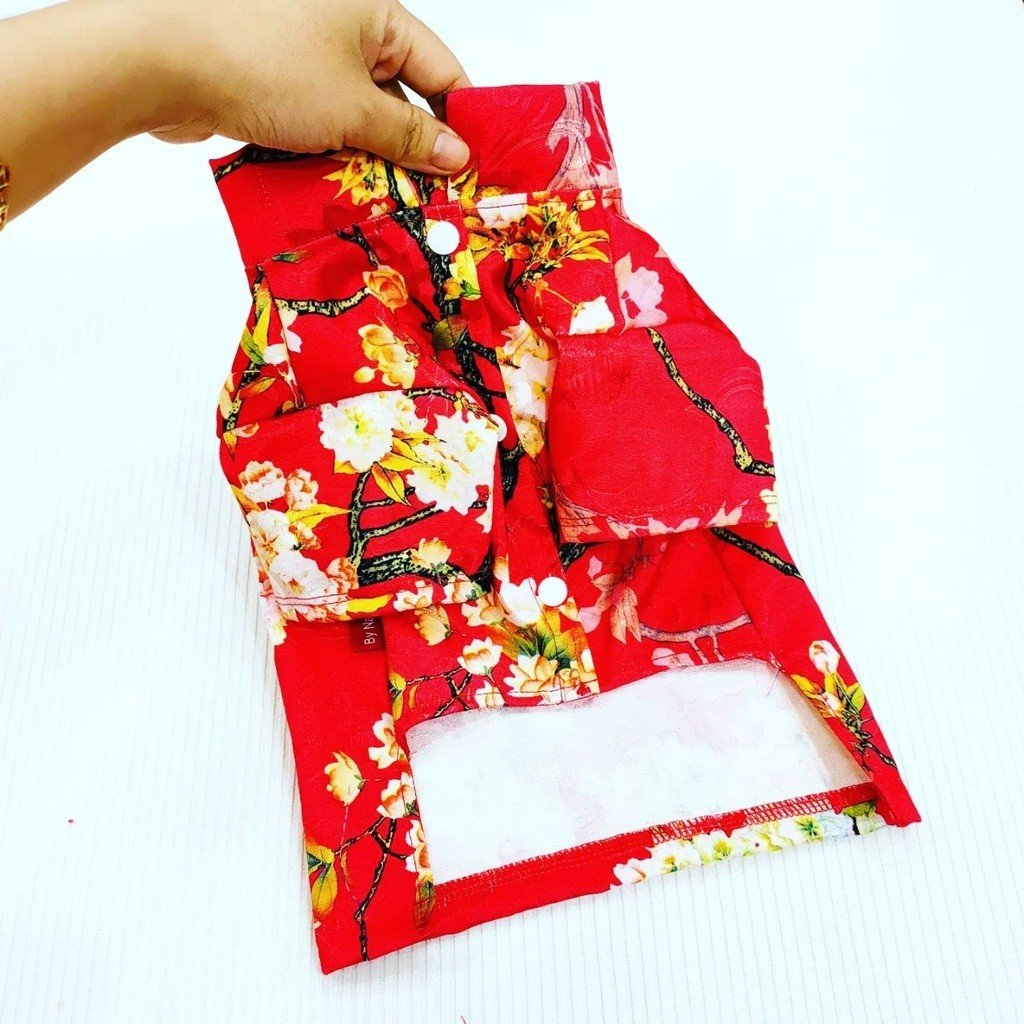 Áo Dài Tết Cao Cấp Bằng Vải Gấm Cao Cấp Cho Chó Mèo