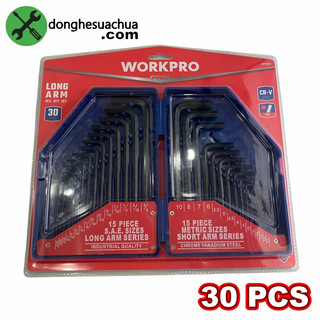 Bộ lục giác 30 chi tiết workpro wp222018 hệ mét và inch