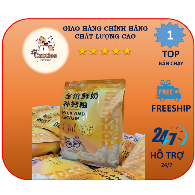 🔥🔥🔥Thức ăn hạt cho mèo cao cấp, hạt mix cho mèo FRESH MILK LODI, sữa, ức gà và lòng đỏ trứng gà cho mọi lứa tuổi mèo
