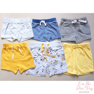 Quần short bé trai 3-10kg sơ sinh 0-2 tuổi xuất dự xịn chất thun cotton, thun da cá