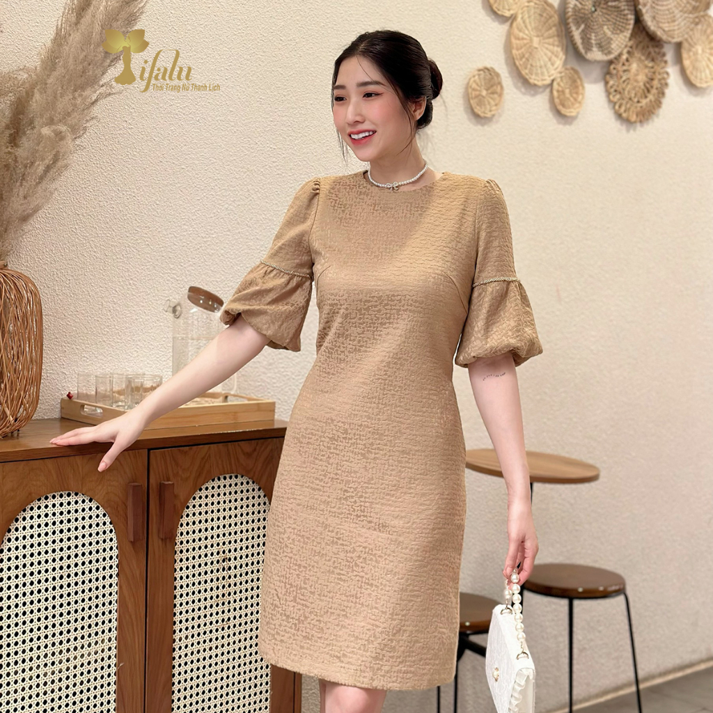 Váy nữ đầm thiết kế cao cấp sang chảnh Zol by TIFALU dáng suông chất gấm mỹ - ZOL926