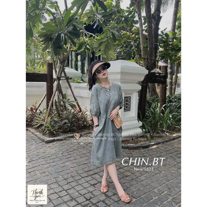 Váy Bò Giấy Thêu Dáng Suông Mã QMKH01