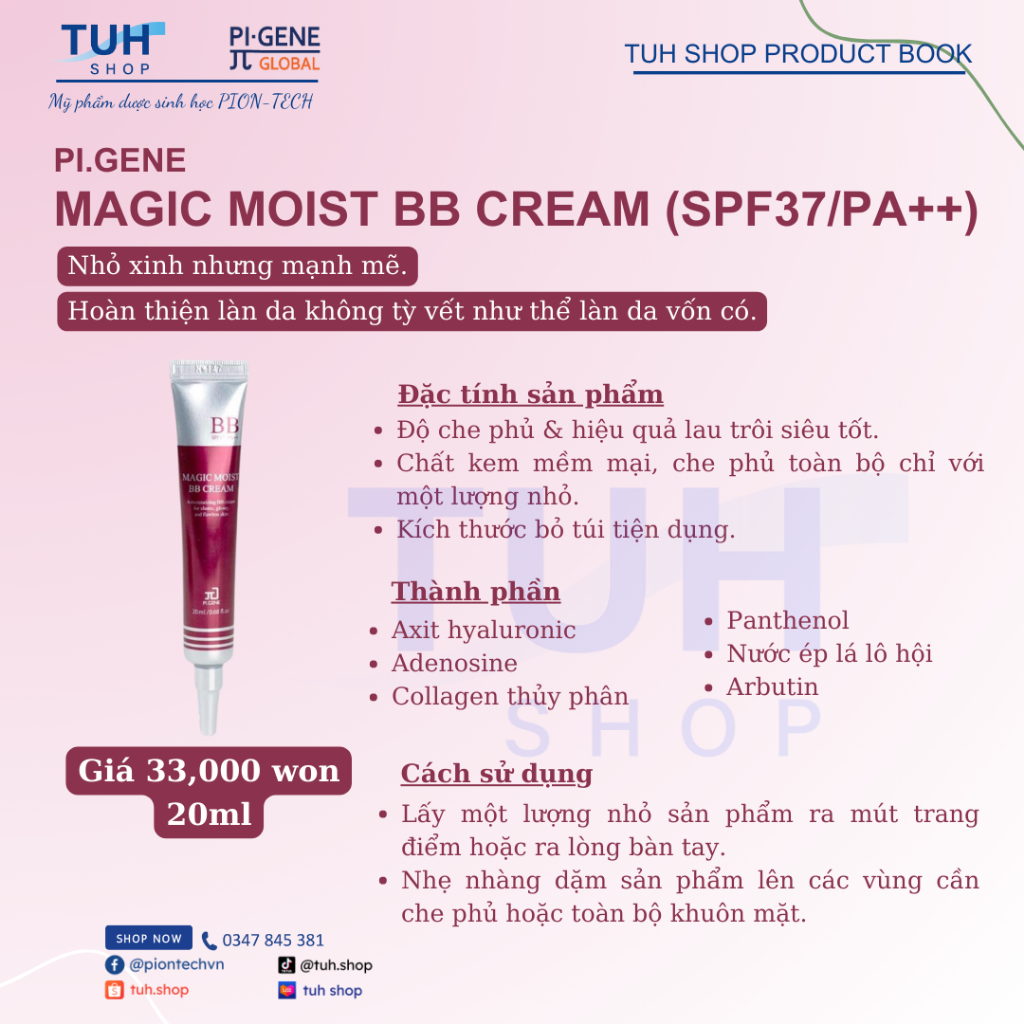 Kem trang điểm BB MAGIC MOIST BB CREAM  piontech