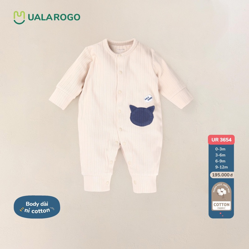 Body dài chất liệu cotton nỉ ualarogo cho bé yêu
