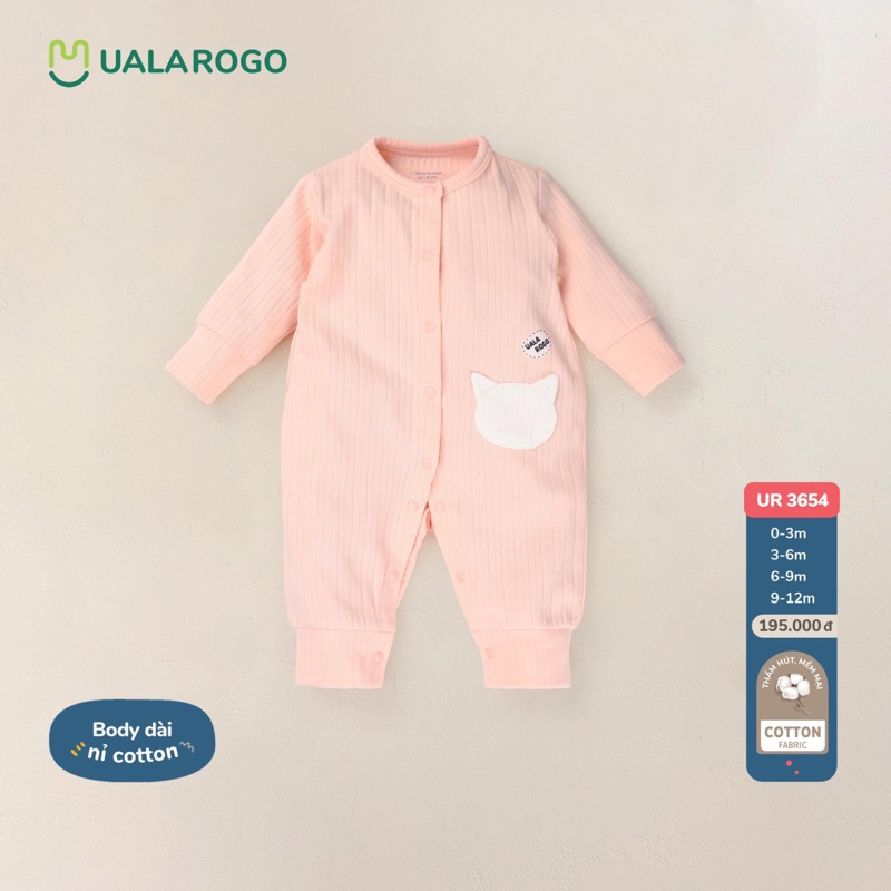 Body dài chất liệu cotton nỉ ualarogo cho bé yêu
