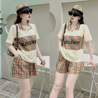 Set short cotton phối 3d thêu logo