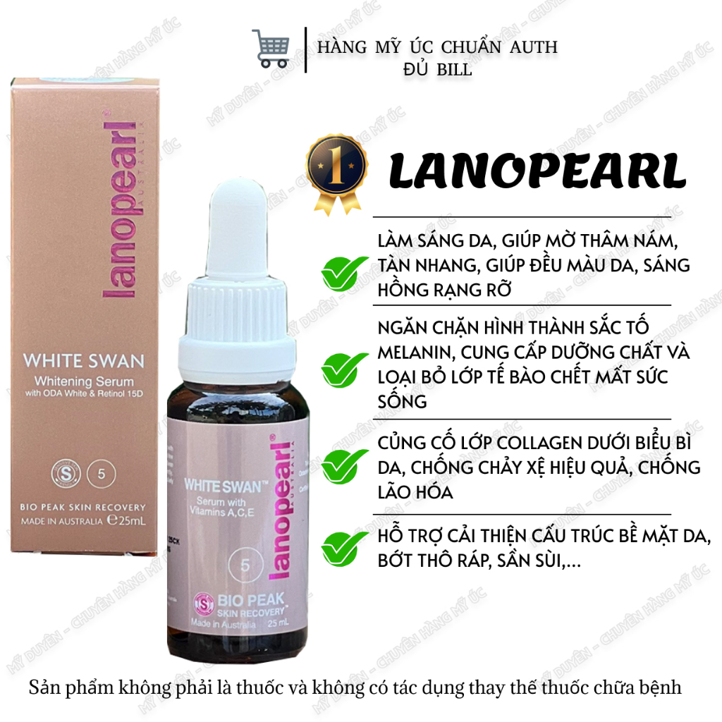 Serum trắng da nhau thai cừu Lanopearl White Swan 25ml