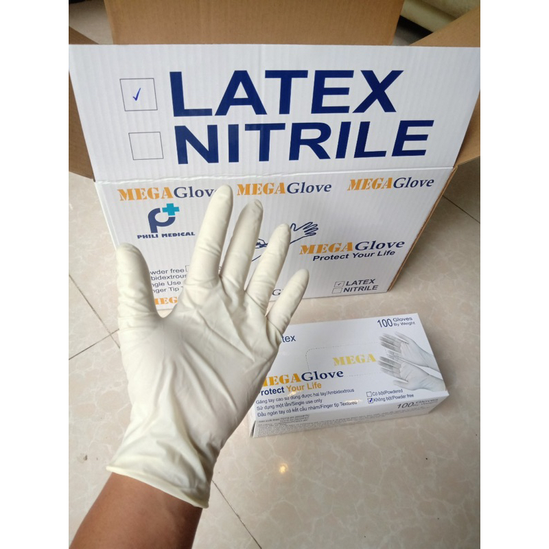 01 ki-lô-gam /160 đến 200 cái / 80 đến 100 đôi, găng tay latex y tế ,không bột/có bột