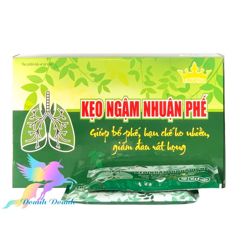 KẸO NGẬM NHUẬN PHẾ Kingphar - Vỉ 8 viên -Giúp Bổ Phế Tiêu Đờm, Làm Ấm Đường Hô Hấp