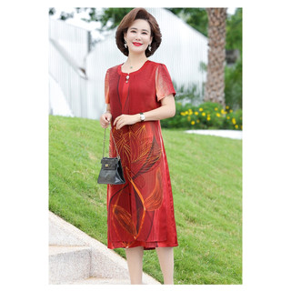 Đầm suông trung niên chất liệu lụa pháp có bigsize