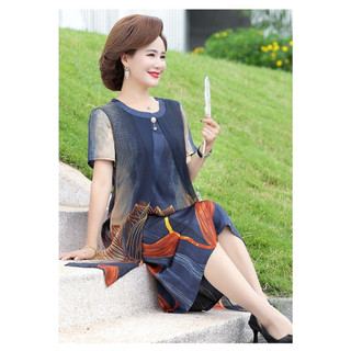 Đầm suông trung niên chất liệu lụa pháp có bigsize