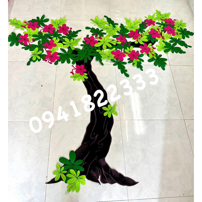 Cây nỉ vẽ tay trang trí mầm non