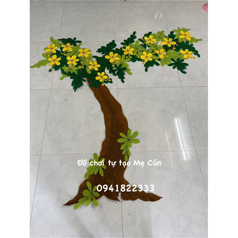 Cây nỉ vẽ tay trang trí mầm non