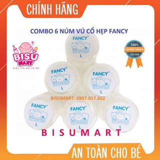 COMBO 6 Núm Vú cổ hẹp LY Silicone Siêu Mềm FANCY
