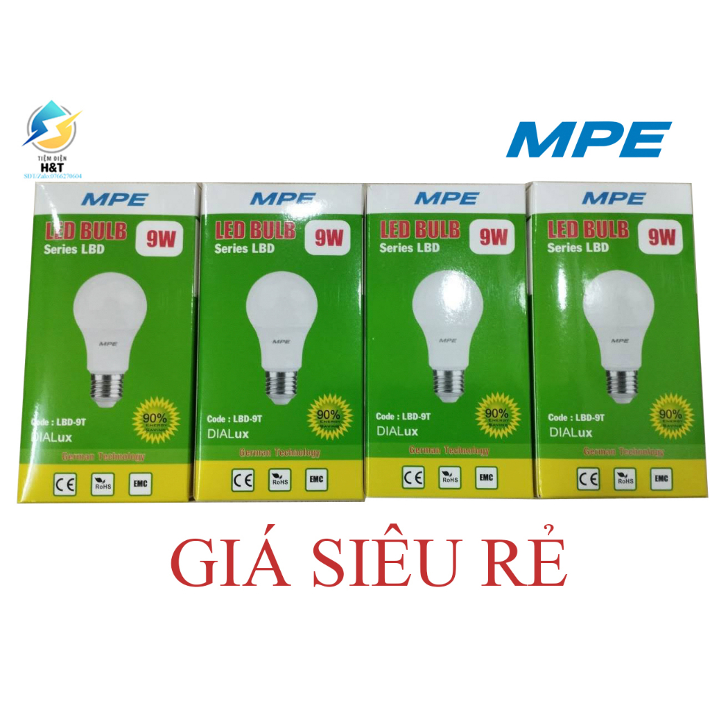 MPE - Đèn Led bulb búp công suất 3w 5w 7w 9w 12w 15w ánh sáng trắng - vàng