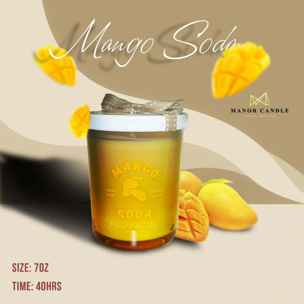 Nến thơm Mango Soda size 7oz 250gram hương xoài chính hãng Manor Candle