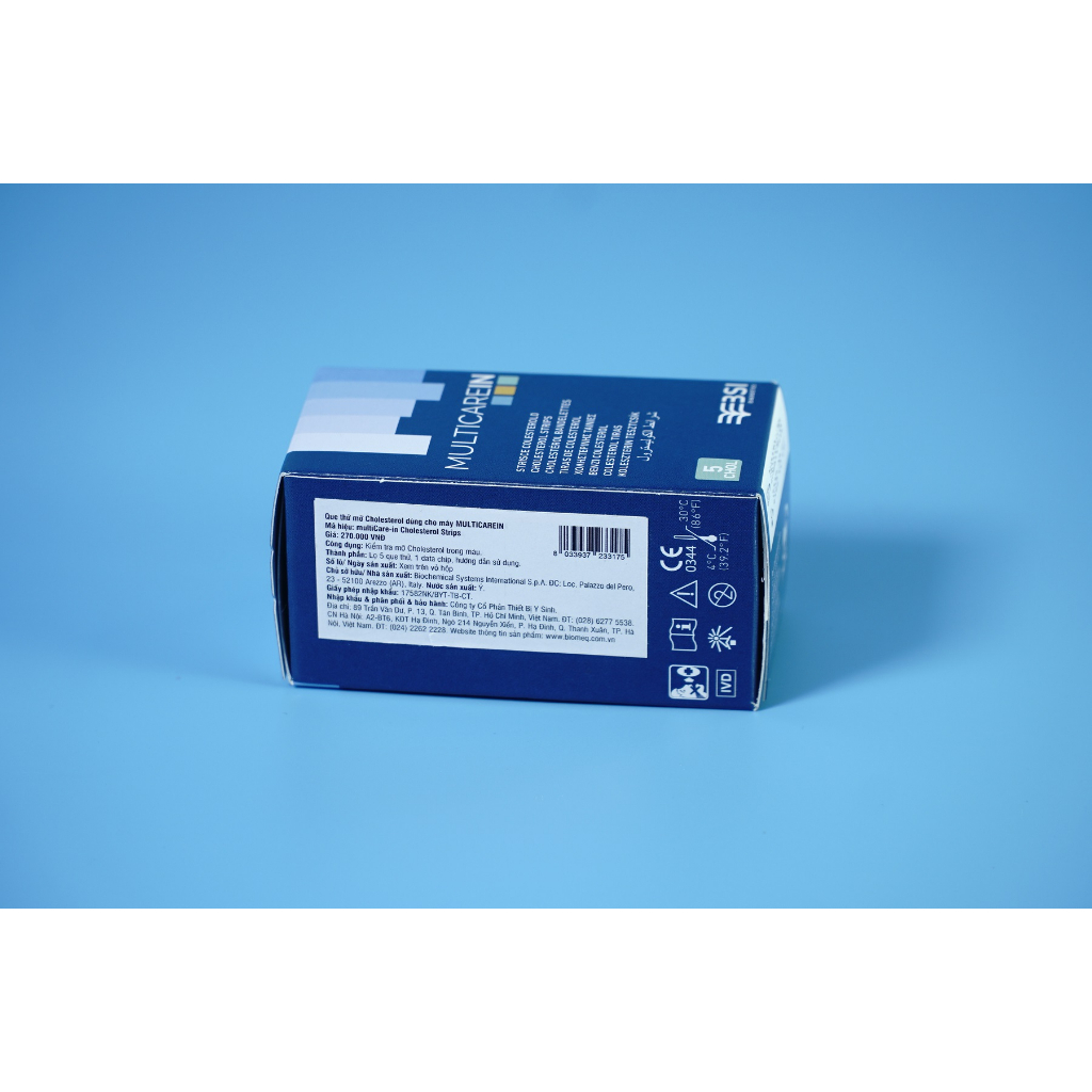 Hộp 5 que thử Cholesterol - Multicarein Cholesterol Strips 05 cho máy Multicarein