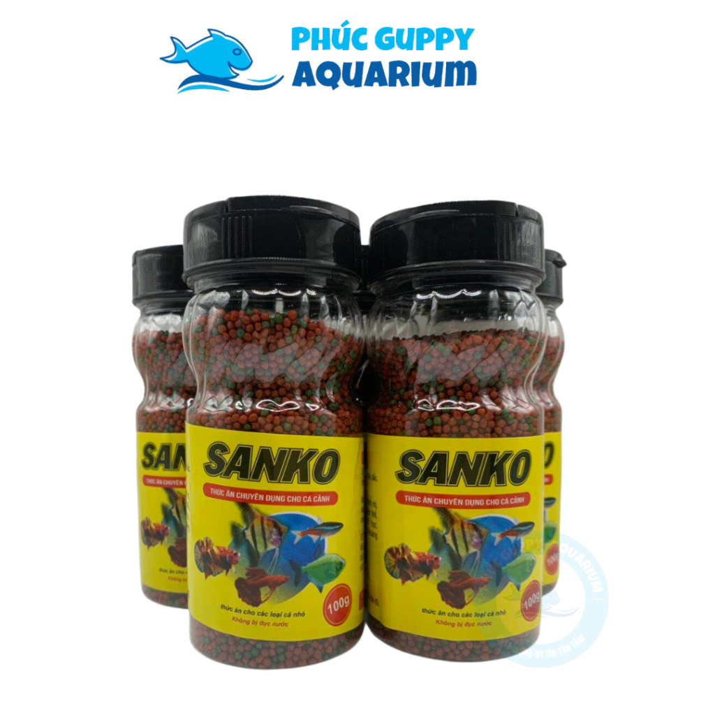 Cám SANKO 2 Màu (Hộp 60g) | Thức Ăn Cho Cá Cảnh Thuỷ Sinh, Ít Đục Nước