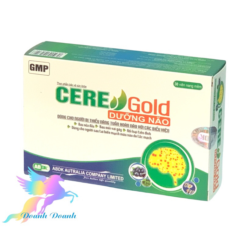 CERE DƯỠNG NÃO Gold  Quang Thịnh - Hộp 30 viên  – Dưỡng Não hết đau đầu, đau mỏi vai gáy, rối loạn tiền đình