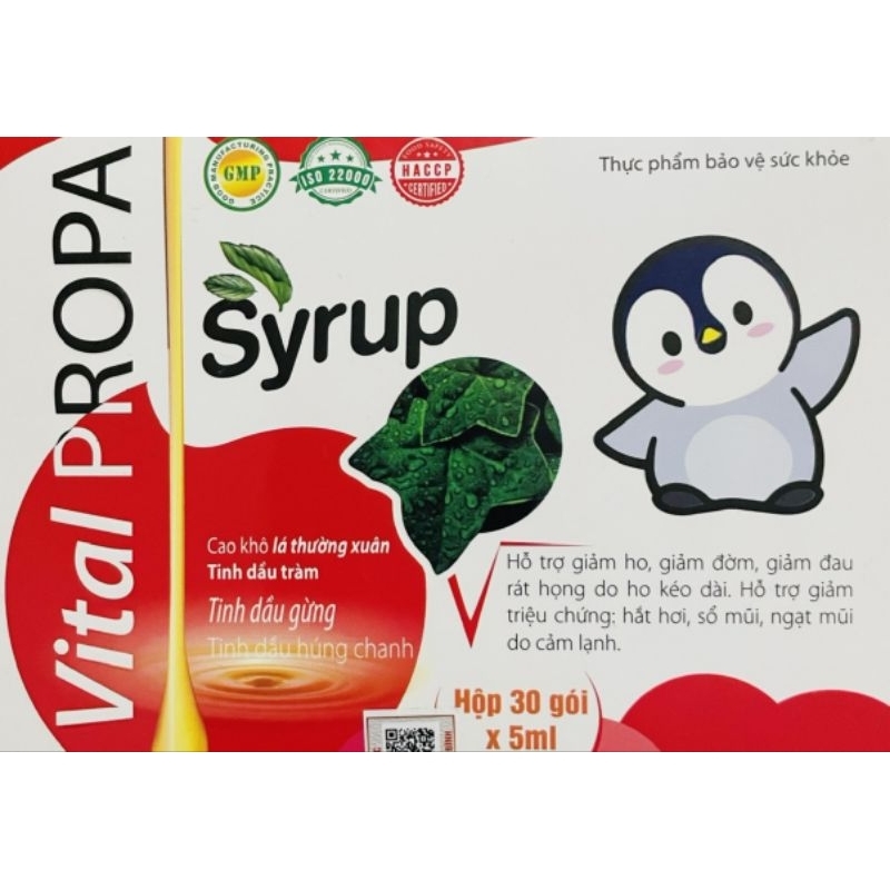 VITAL PROPA SYRUP giảm ho ,giảm đờm,giảm đau rát họng