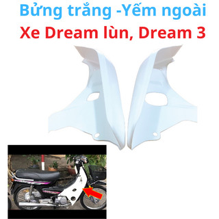 Cặp bửng trắng - yếm xe dream lùn / dream 3 - nhựa trắng cao cấp loại đẹp