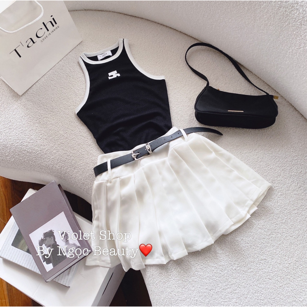 SET ÁO PULL VIỀN TRẮNG + CV KÈM NỊT