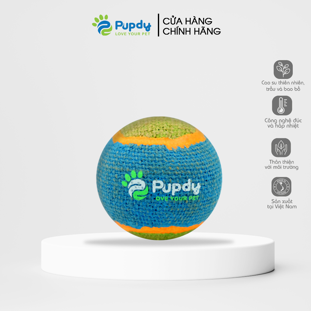 Đồ chơi banh trấu và bao bố cho chó mèo, thân thiện với môi trường - Pupdy - Bóng Biết Bay