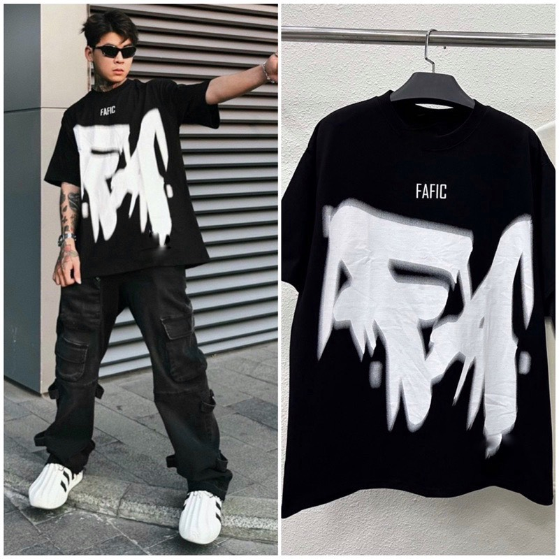 Áo Thun FAFIC FA LOGO Nam Nữ Unisex Form Rộng Tay Lỡ, AT137 trending xu hướng, Men Lì Fashion