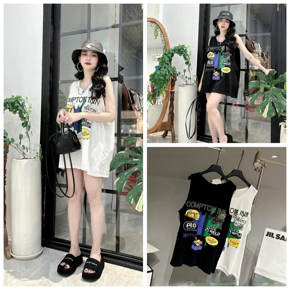 Set đồ nữ áo tanktop kèm quần đùi, bộ đồ nữ áo ba lỗ kèm quần short (có big size) TM30