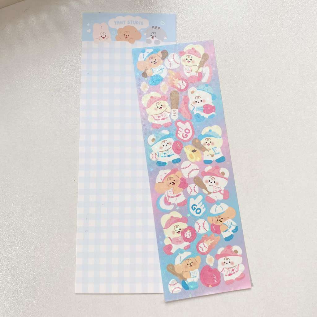 Hình dán sticker thẻ goo gấu thỏ cún kim tuyến hàn quốc dễ thương decor toploader