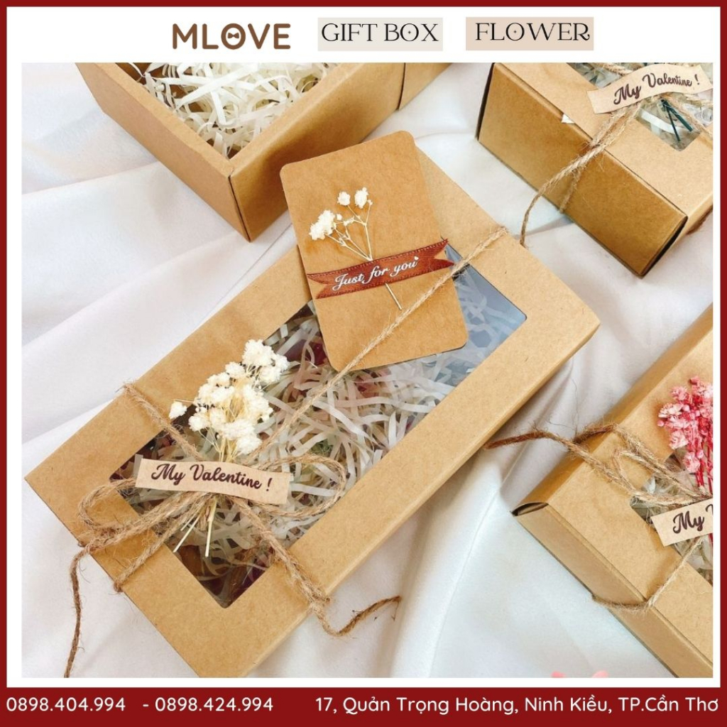 Hộp đựng quà tặng màu craft phong cách VINTAGE nhiều kích thước